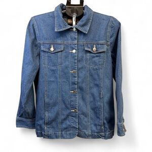 Turtle Bay New York Women’s Denim Jacket Size L Blue Jean Jacket 100% Cotton